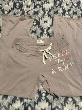 American Eagle Outfitters Mauve Gray Drawstring Lounge Pants